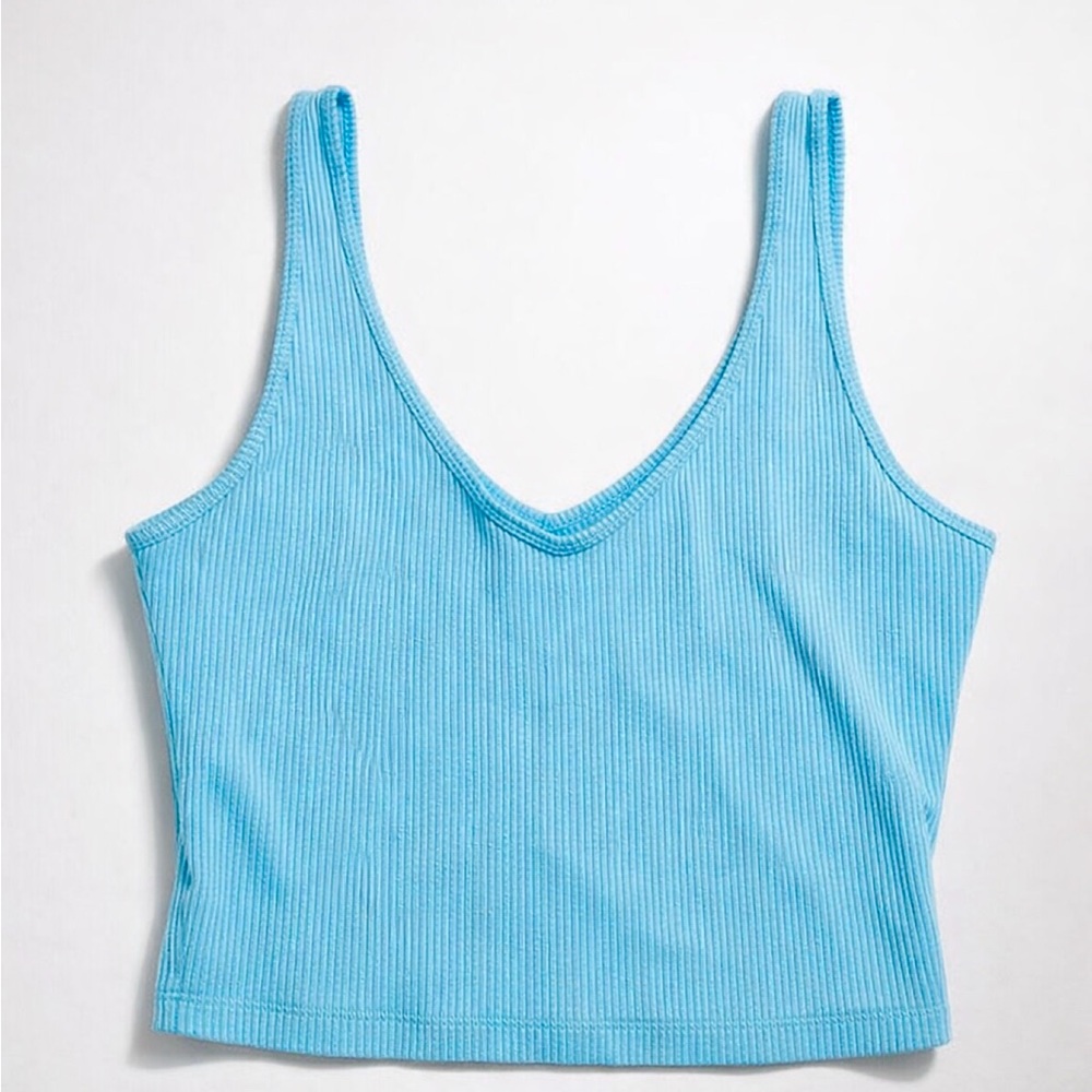 Hollister Light Blue Ribbed Crop Top